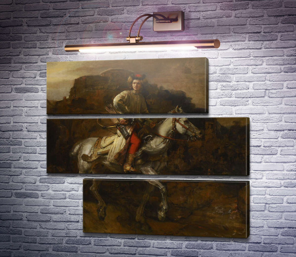 Модульна картина Польський вершник (Портрет Маркіана Огінскі, канцлера Літанії, верхи) (Модуль №16) Рембрандт ван Рейн Модульна картина Польський вершник (Портрет Маркіана Огінскі, канцлера Літанії, верхи) (Модуль №16) Рембрандт ван Рейн