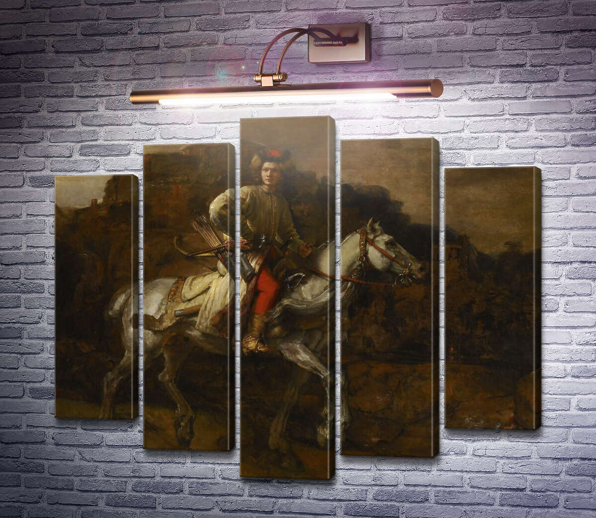 Модульна картина Польський вершник (Портрет Маркіана Огінскі, канцлера Літанії, верхи) (Модуль №4) Рембрандт ван Рейн