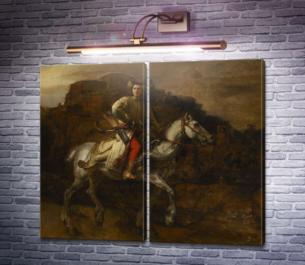 Модульна картина Польський вершник (Портрет Маркіана Огінскі, канцлера Літанії, верхи) (Модуль №6) Рембрандт ван Рейн Модульна картина Польський вершник (Портрет Маркіана Огінскі, канцлера Літанії, верхи) (Модуль №6) Рембрандт ван Рейн