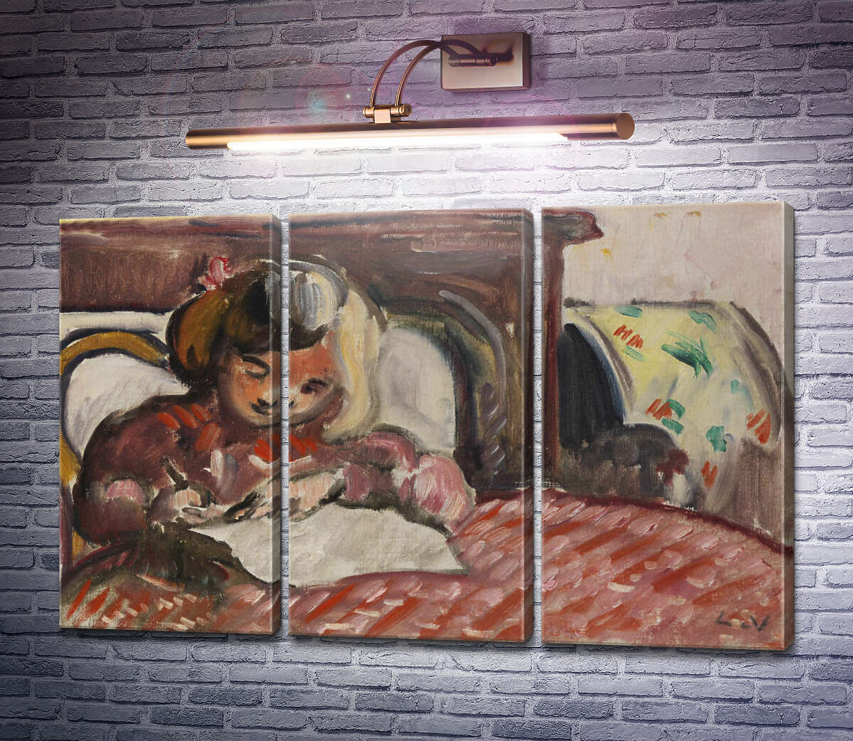 Модульная картина Ребенок, пишущий письмо (Модуль №2) Луи Вальта Модульная картина Ребенок, пишущий письмо (Модуль №2) Луи Вальта