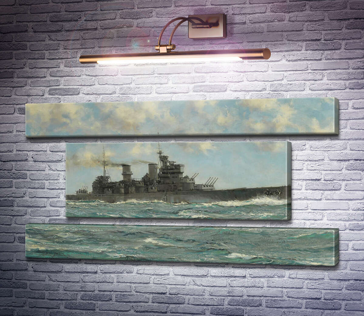 Модульна картина Британський лінкор HMS Howe у морі (Модуль №18) Монтегю Доусон Модульна картина Британський лінкор HMS Howe у морі (Модуль №18) Монтегю Доусон