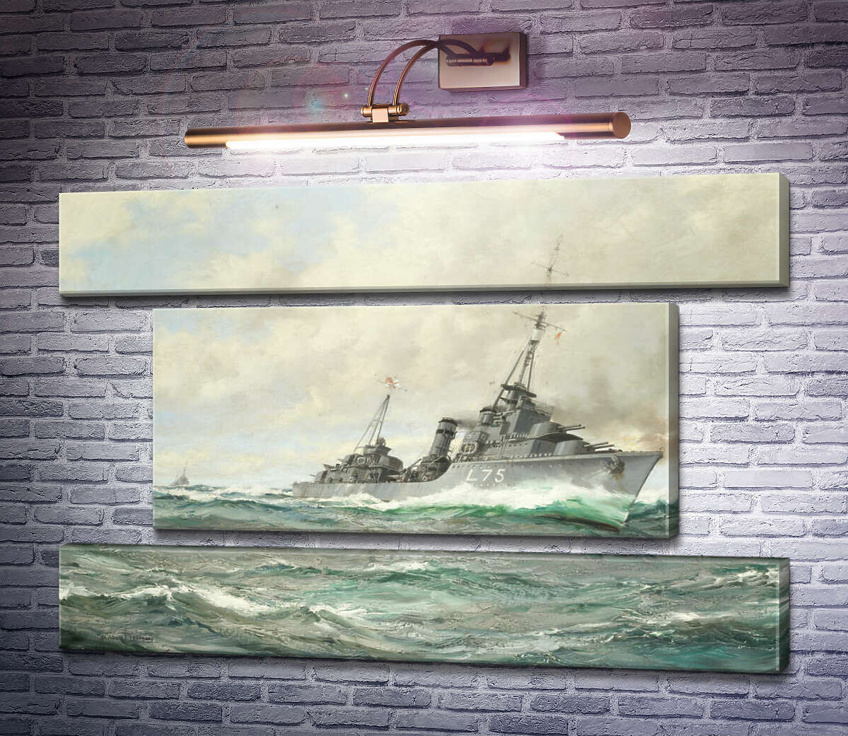Модульная картина Эсминец трайбл-класса HMS Eskimo в погоне, орудия пылают (Модуль №18) Монтегю Доусон Модульная картина Эсминец трайбл-класса HMS Eskimo в погоне, орудия пылают (Модуль №18) Монтегю Доусон