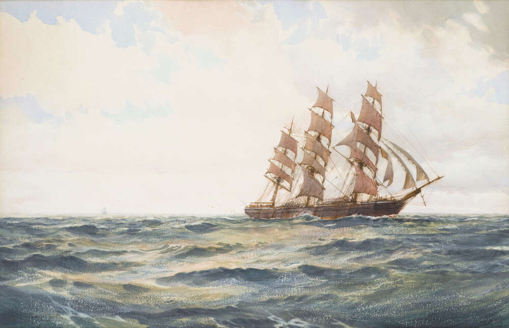 репродукція картина-постер  «Старожил» — Вітрильник «Феофан», 1868 р. Монтегю Доусон