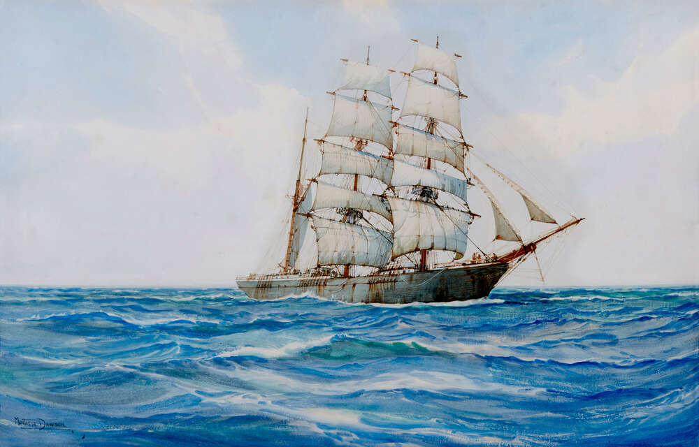репродукція картина-постер  Корабель Мінні Ахтен у морі Монтегю Доусон