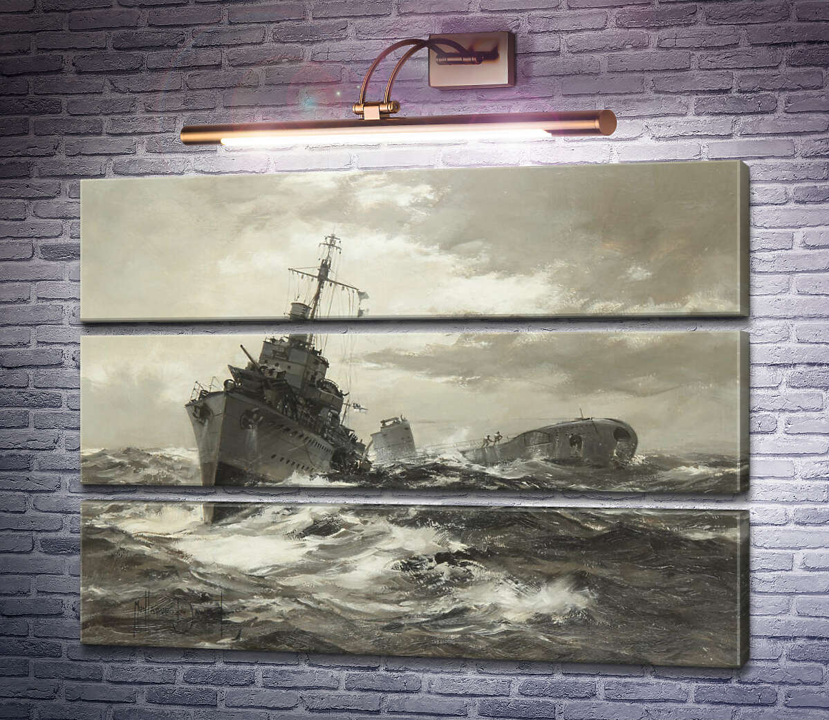 Модульна картина HMS Fame визнає підводний човен союзника (Модуль №15) Монтегю Доусон Модульна картина HMS Fame визнає підводний човен союзника (Модуль №15) Монтегю Доусон