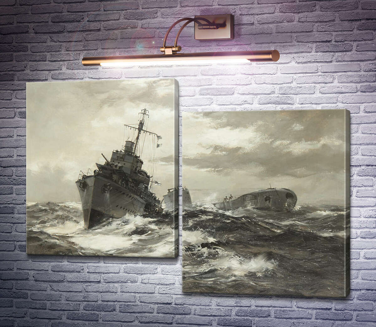 Модульна картина HMS Fame визнає підводний човен союзника (Модуль №9) Монтегю Доусон Модульна картина HMS Fame визнає підводний човен союзника (Модуль №9) Монтегю Доусон