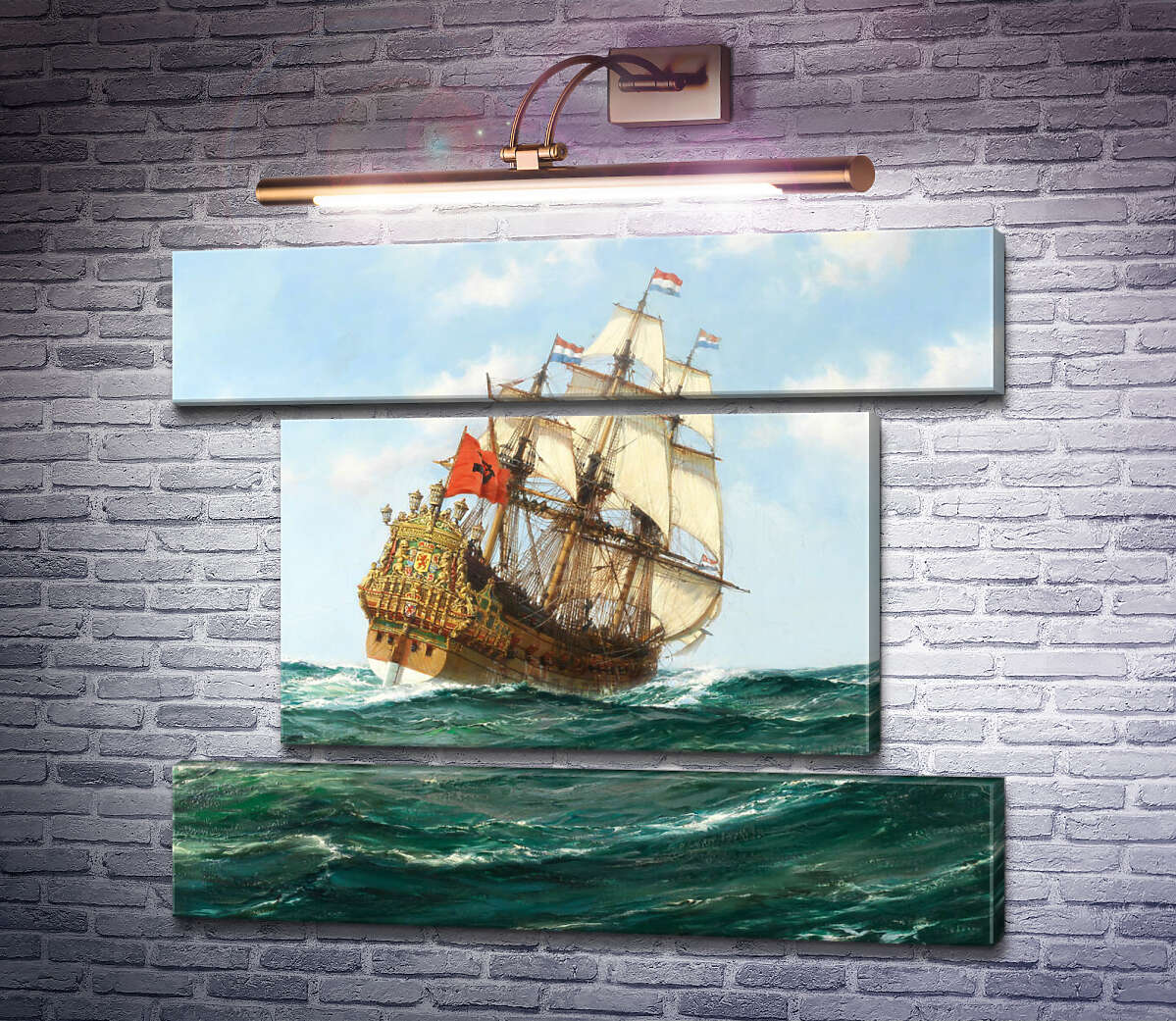 Модульна картина HMS Sovereign of the Seas під голландськими прапорами (Модуль №18) Монтегю Доусон Модульна картина HMS Sovereign of the Seas під голландськими прапорами (Модуль №18) Монтегю Доусон