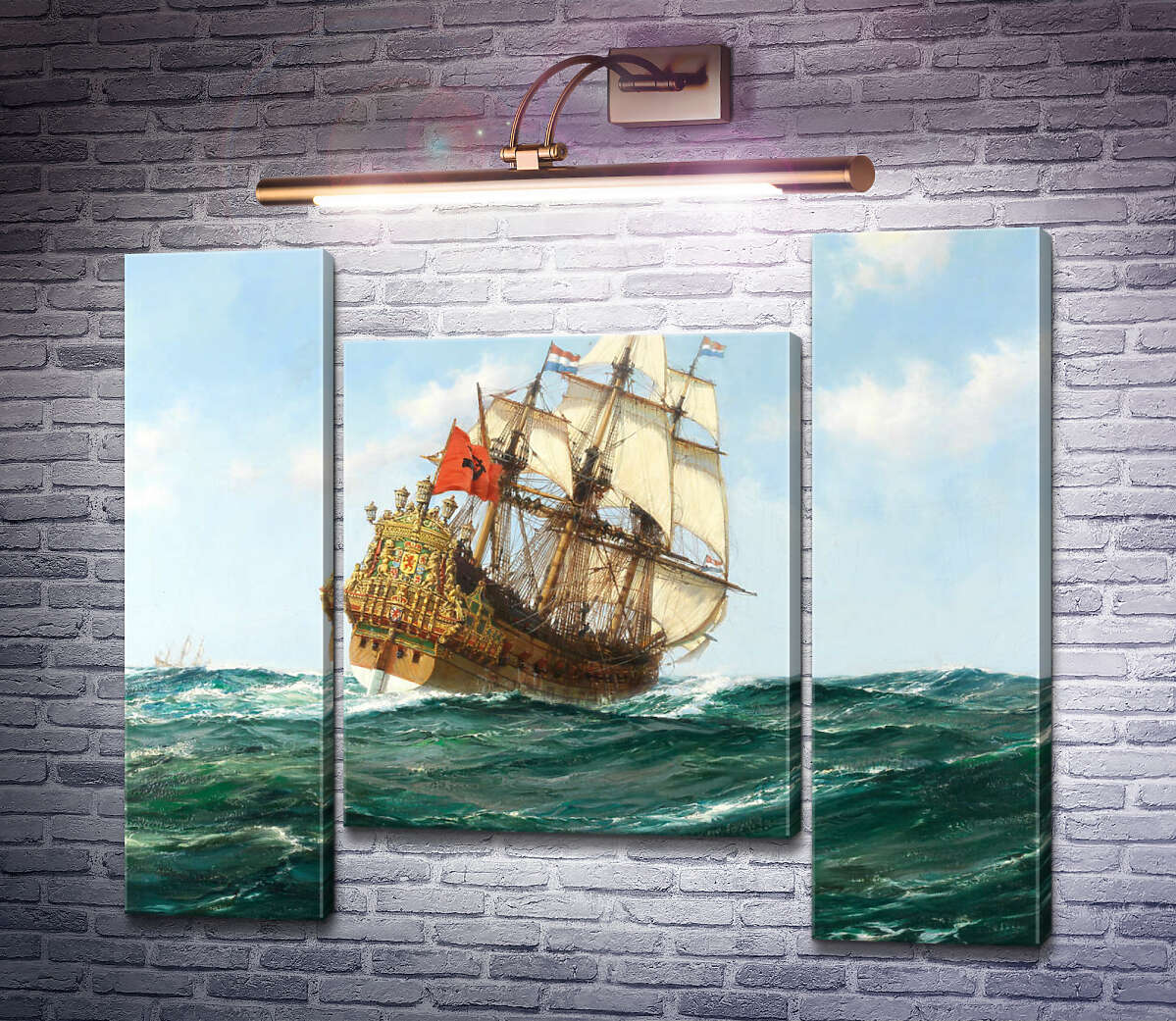 Модульная картина HMS Sovereign of the Seas под голландскими флагами (Модуль №11) Монтегю Доусон