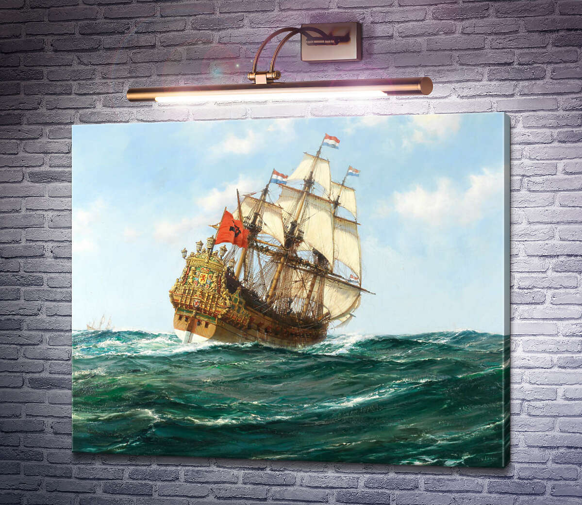 Картина HMS Sovereign of the Seas під голландськими прапорами Монтегю Доусон