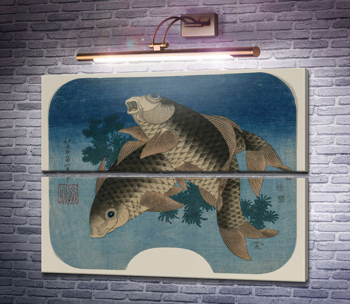Модульна картина Плавання коропа водними водоростями (Модуль №7) Кацусика Хокусай