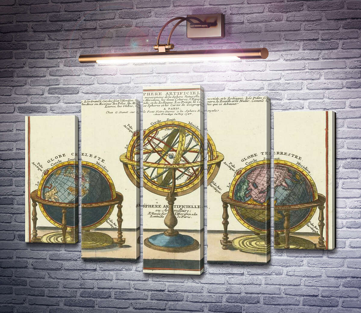 Модульна картина Штучна сфера (Земні, небесні та армілярні глобуси), 1740 р. (Модуль №4) Модульна картина Штучна сфера (Земні, небесні та армілярні глобуси), 1740 р. (Модуль №4)