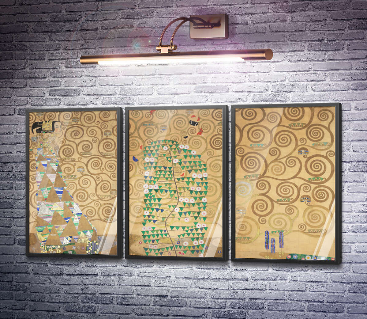 Постер коллаж Набор фрагментов для столовой Стоклет-хауса в Брюсселе Густав Климт