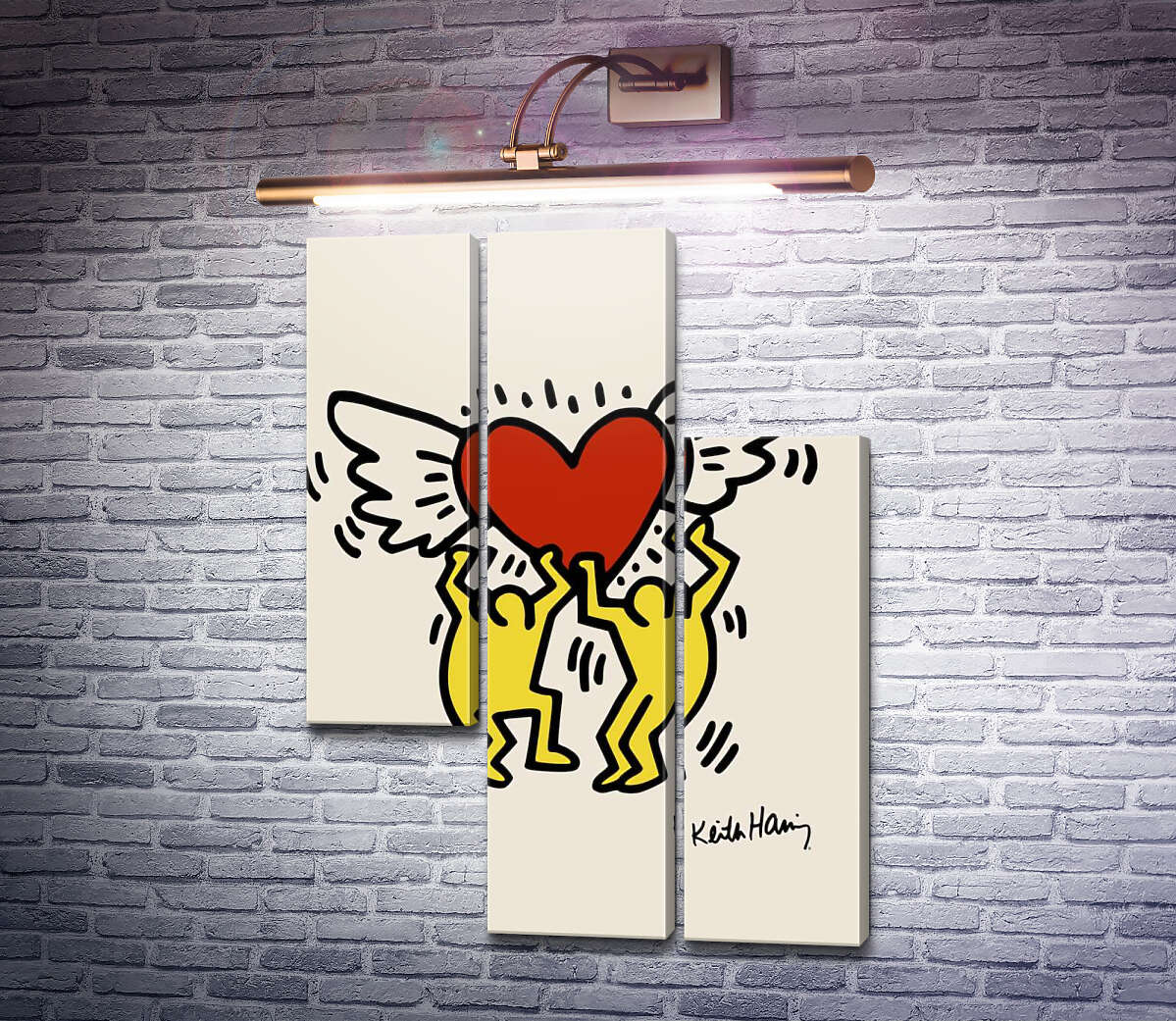Модульная картина Любовь окрыляет (Модуль №13) Кит Харинг (Keith Haring)