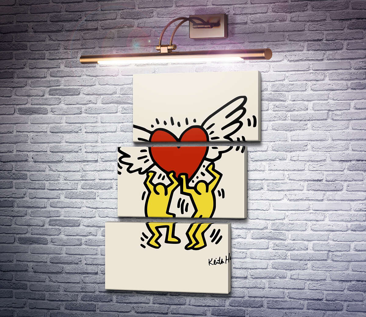 Модульная картина Любовь окрыляет (Модуль №17) Кит Харинг (Keith Haring)