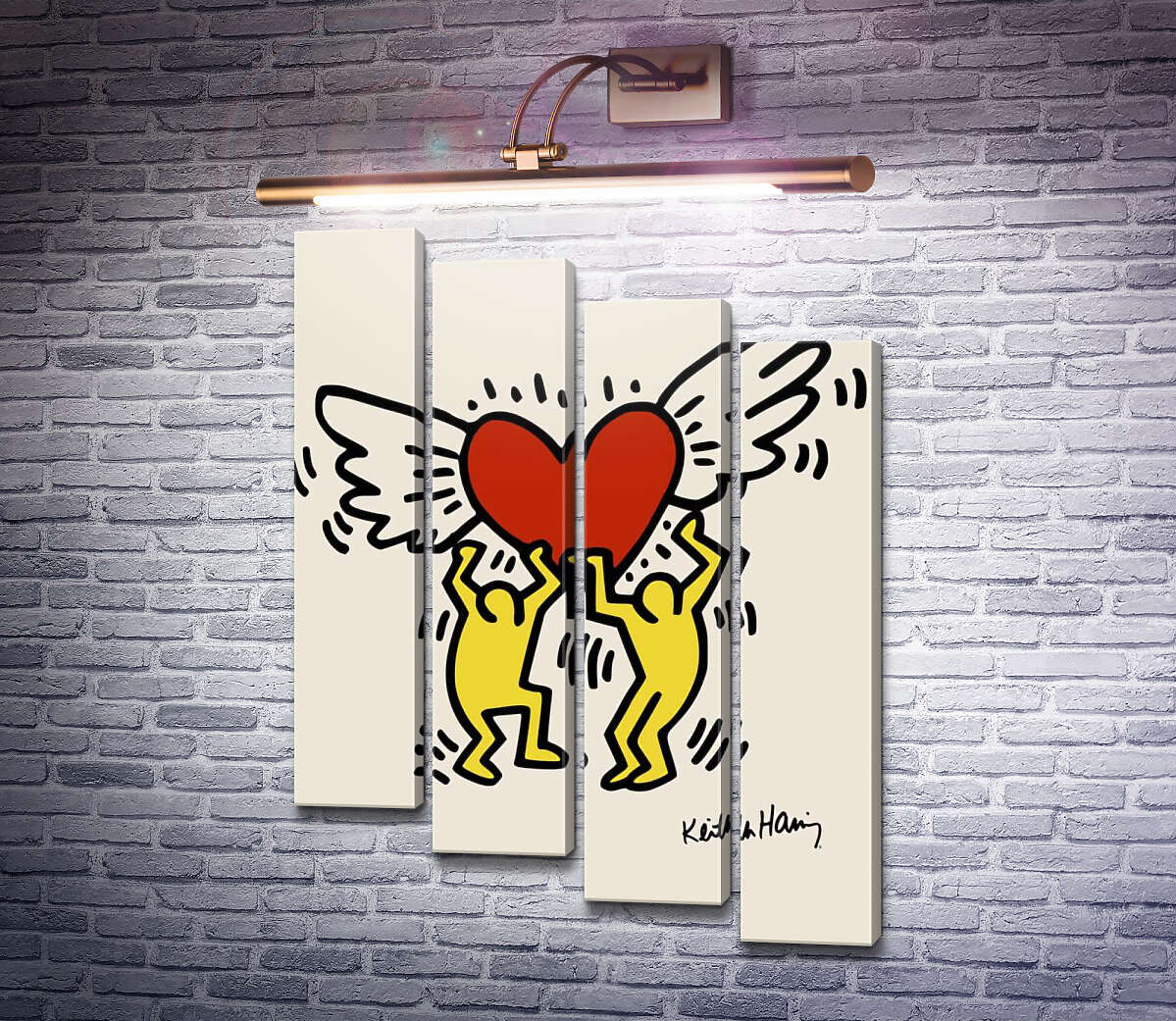 Модульна картина Кохання окрилює (Модуль №19) Кіт Харінг (Keith Haring)
