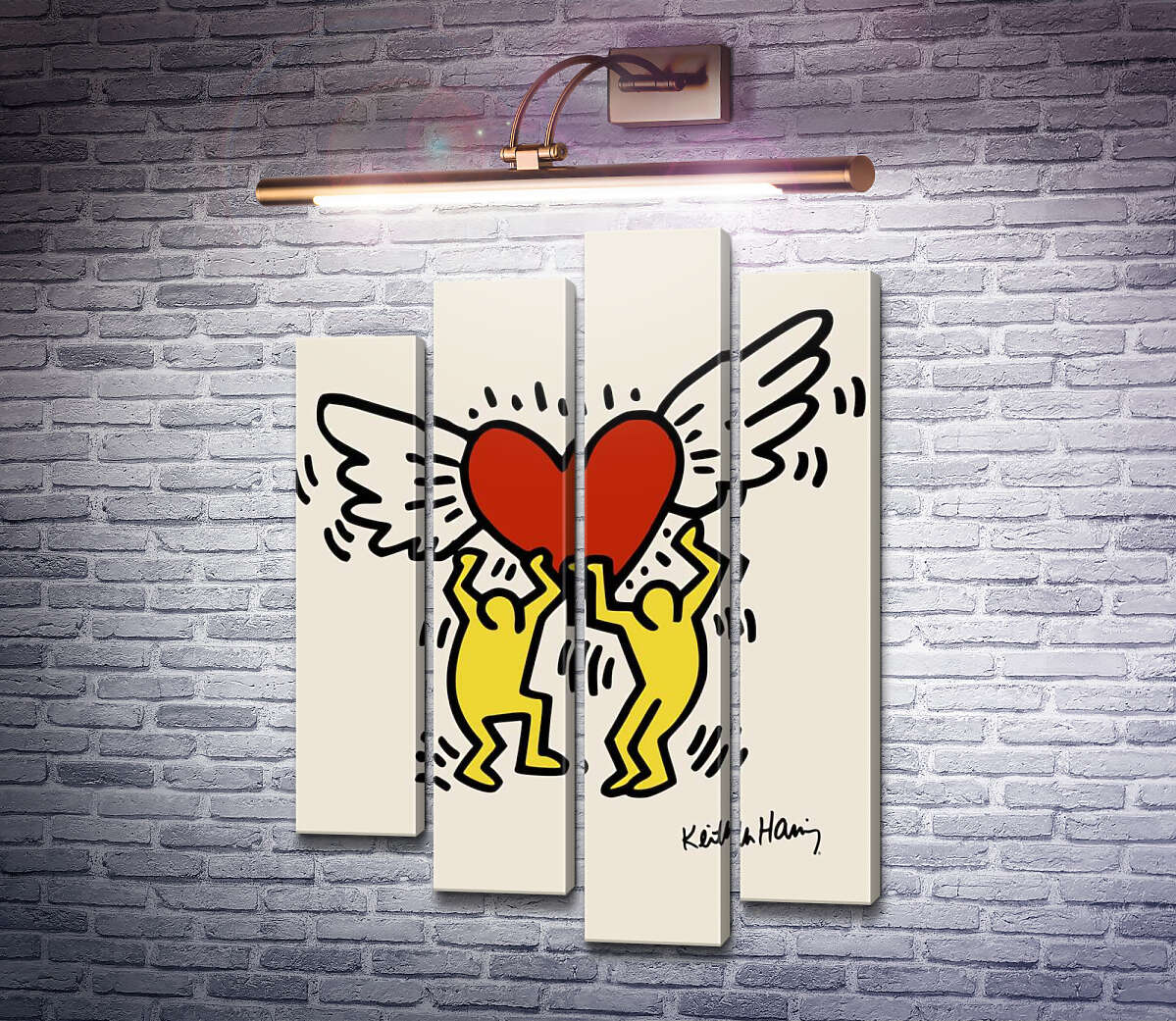 Модульная картина Любовь окрыляет (Модуль №3) Кит Харинг (Keith Haring)