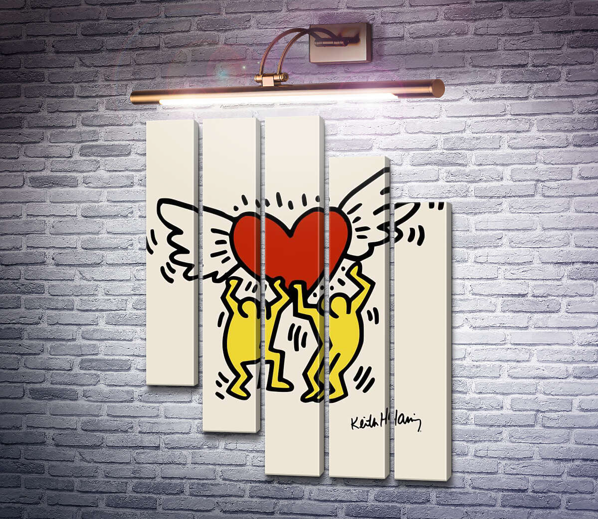 Модульная картина Любовь окрыляет (Модуль №28) Кит Харинг (Keith Haring)