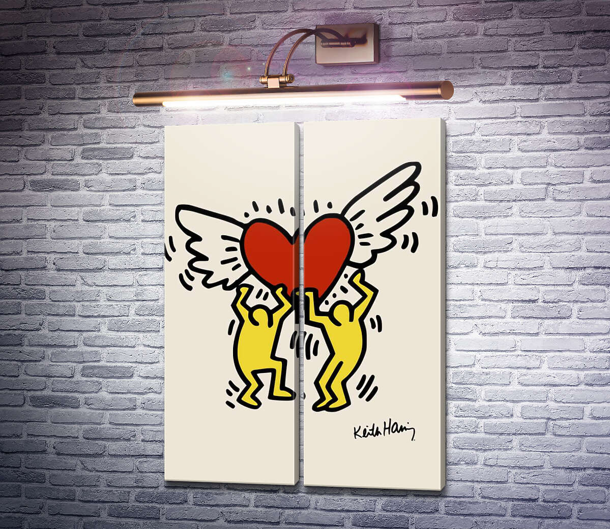 Модульна картина Кохання окрилює (Модуль №6) Кіт Харінг (Keith Haring)