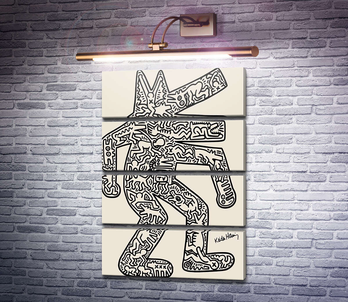 Модульна картина Мікро всесвіт (Модуль №22) Кіт Харінг (Keith Haring)