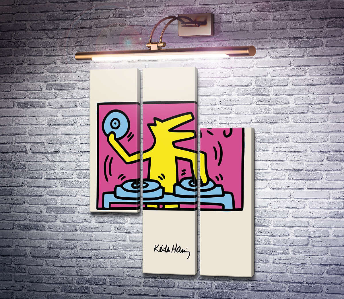 Модульна картина Вовк Діджей (Модуль №13) Кіт Харінг (Keith Haring)
