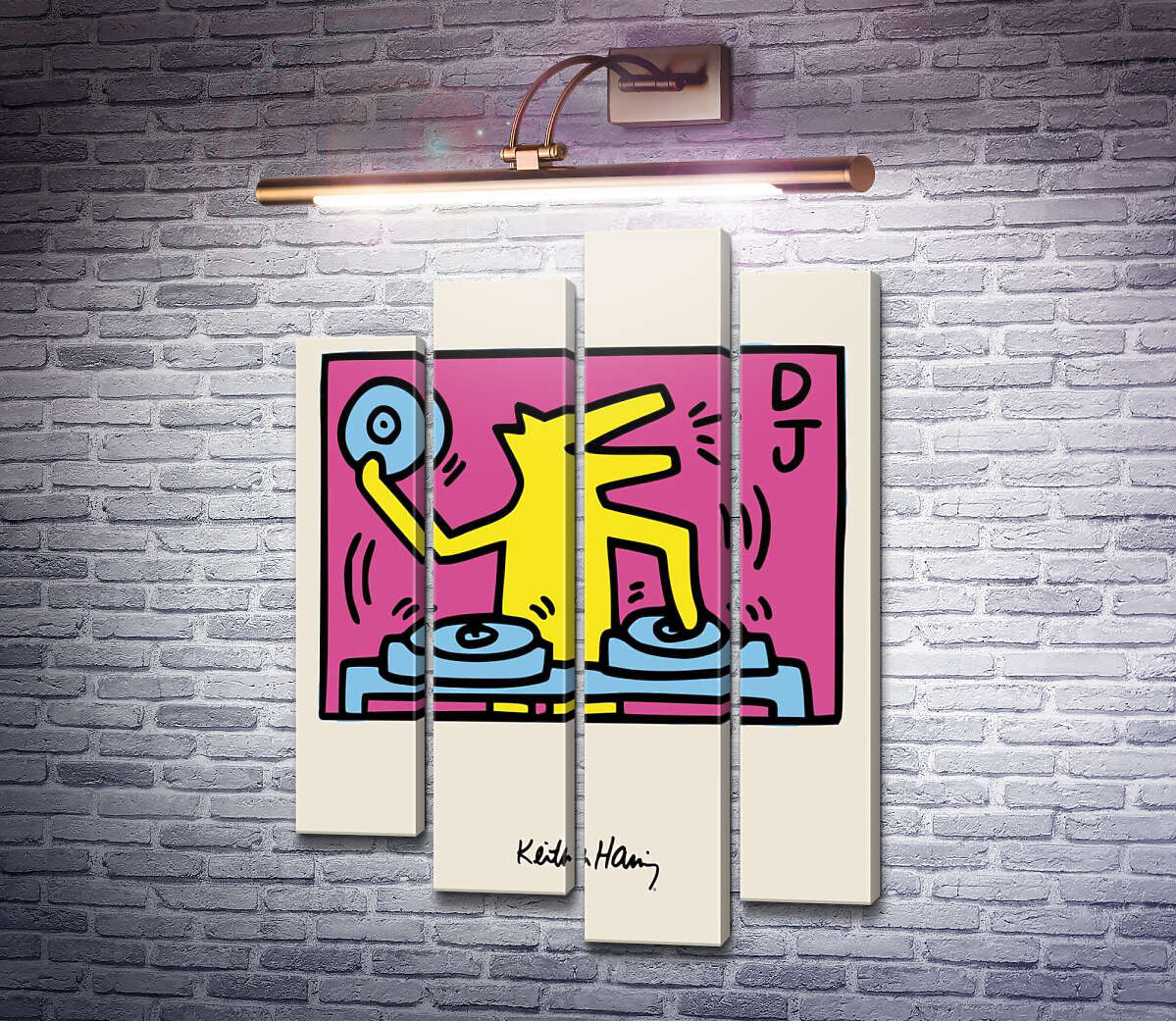 Модульна картина Вовк Діджей (Модуль №3) Кіт Харінг (Keith Haring) Модульна картина Вовк Діджей (Модуль №3) Кіт Харінг (Keith Haring)