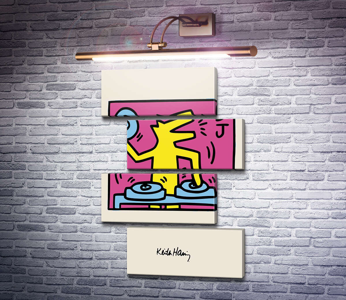 Модульна картина Вовк Діджей (Модуль №23) Кіт Харінг (Keith Haring)