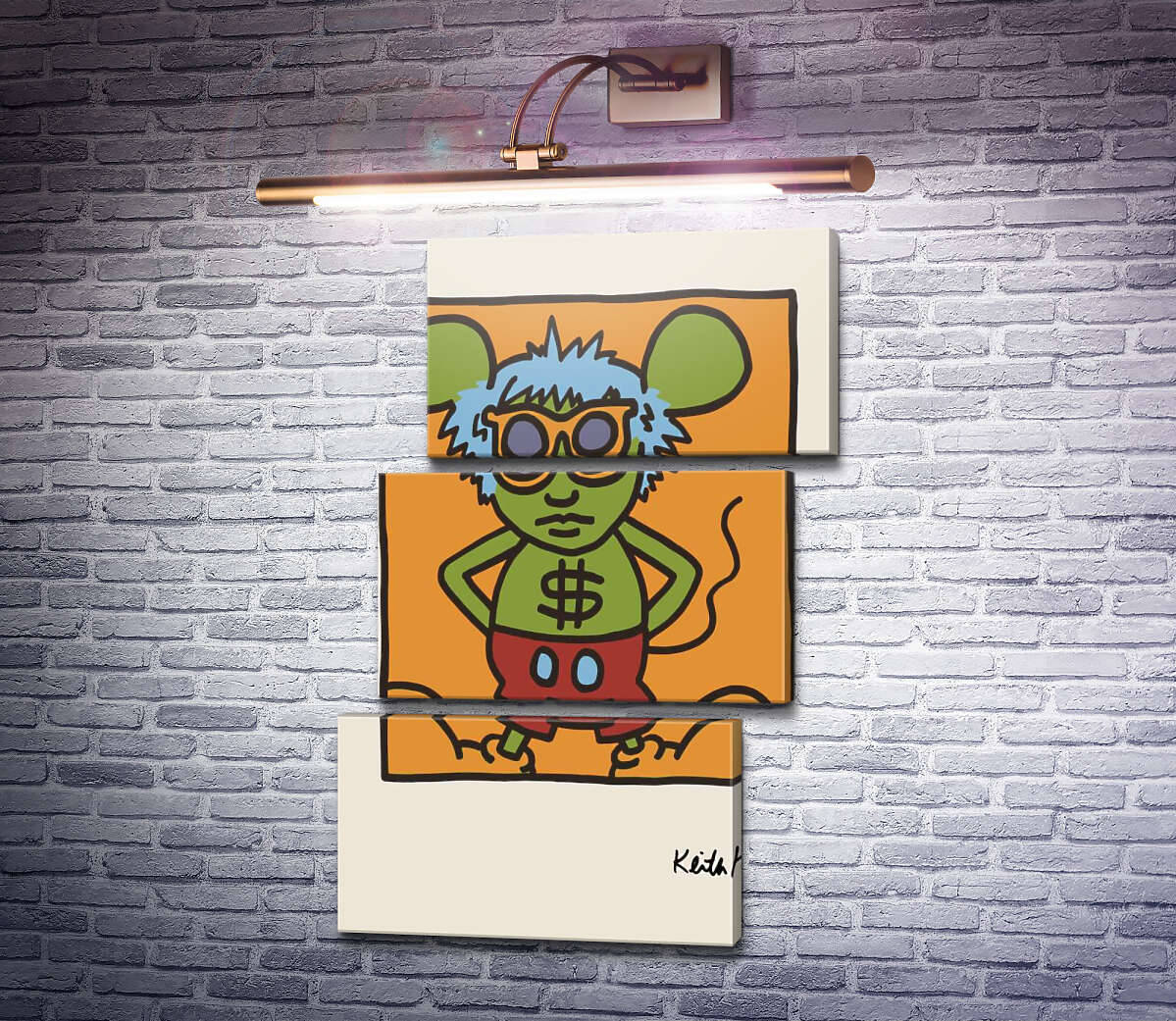 Модульна картина Енді Маус (Модуль №17) Кіт Харінг (Keith Haring)