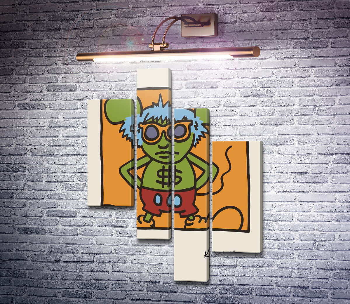 Модульна картина Енді Маус (Модуль №21) Кіт Харінг (Keith Haring)