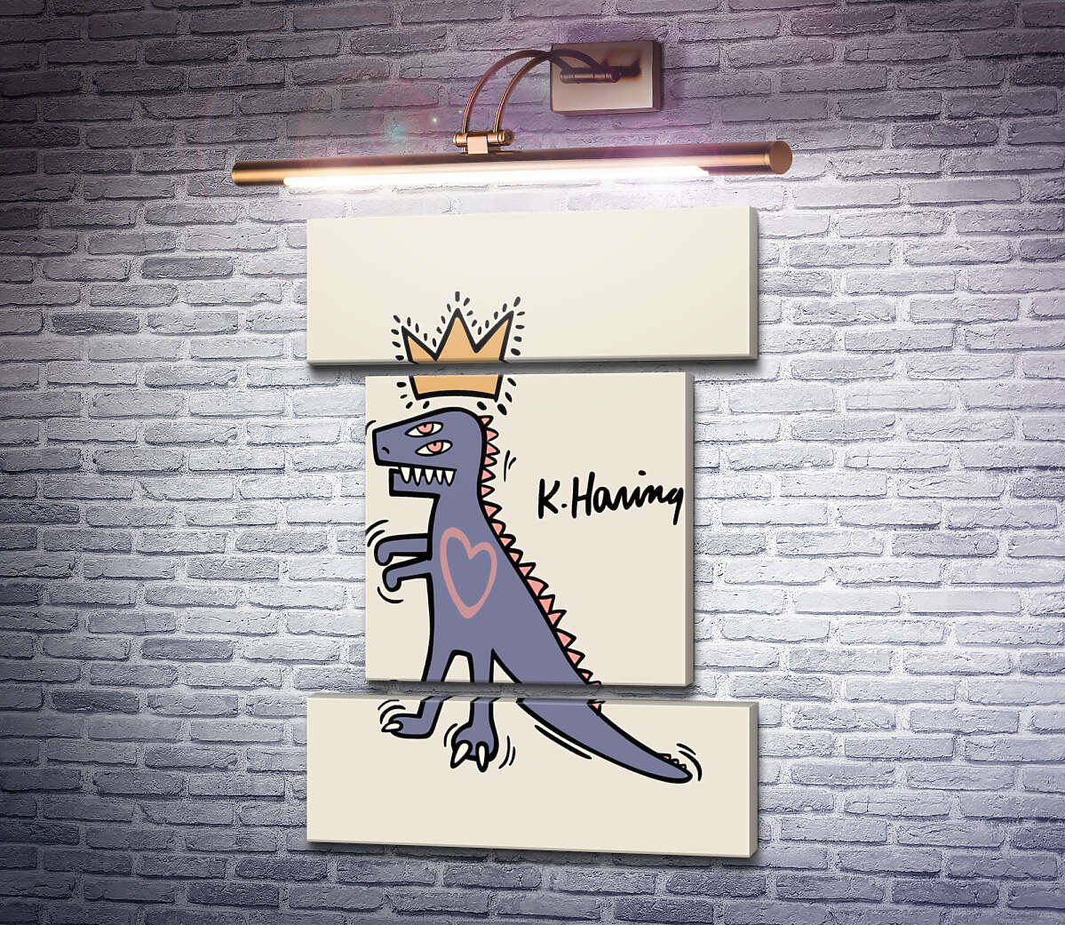 Модульная картина Король-динозавр (Модуль №18) Кит Харинг (Keith Haring) Модульная картина Король-динозавр (Модуль №18) Кит Харинг (Keith Haring)