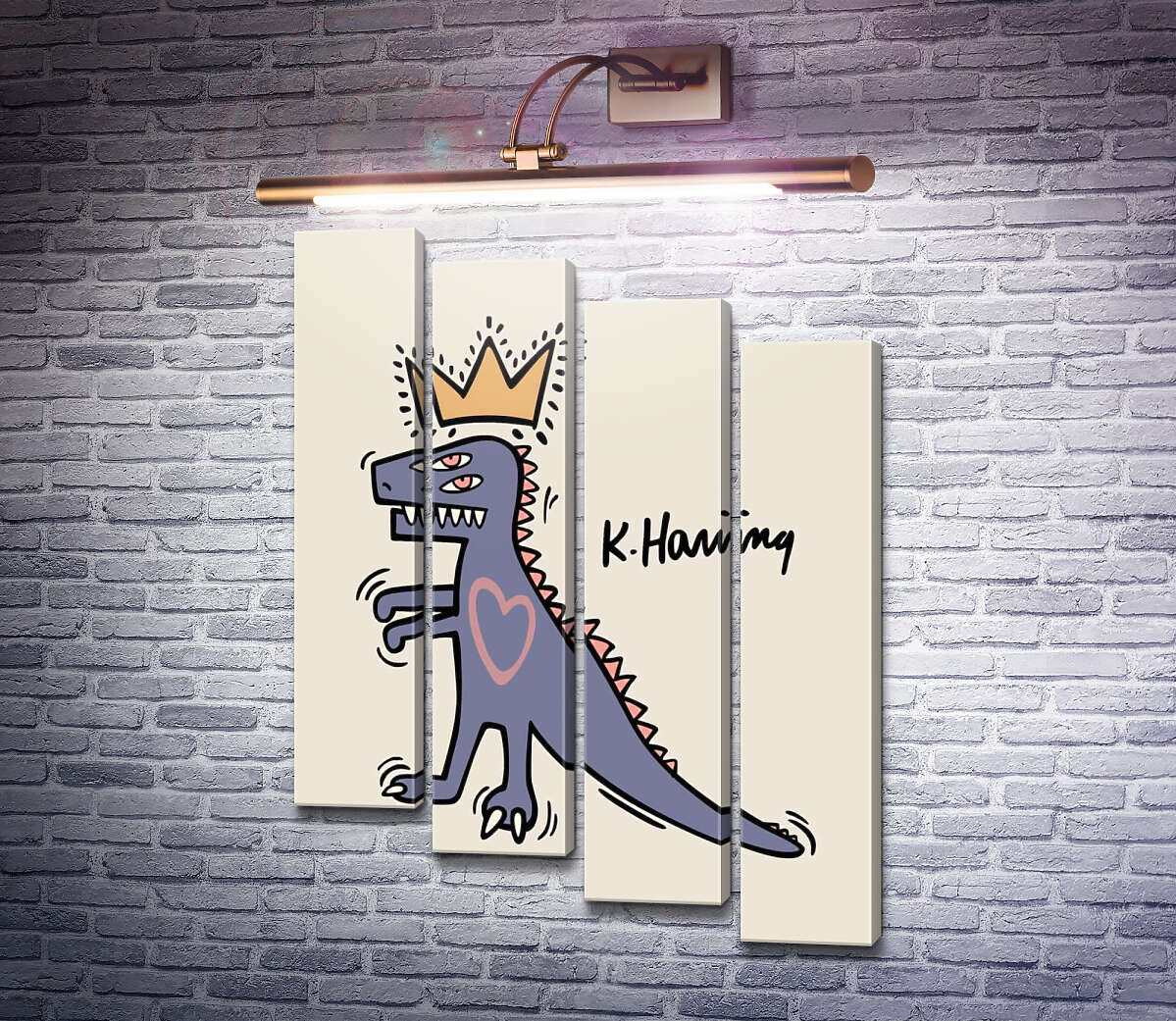 Модульна картина Король-динозавр (Модуль №19) Кіт Харінг (Keith Haring) Модульна картина Король-динозавр (Модуль №19) Кіт Харінг (Keith Haring)