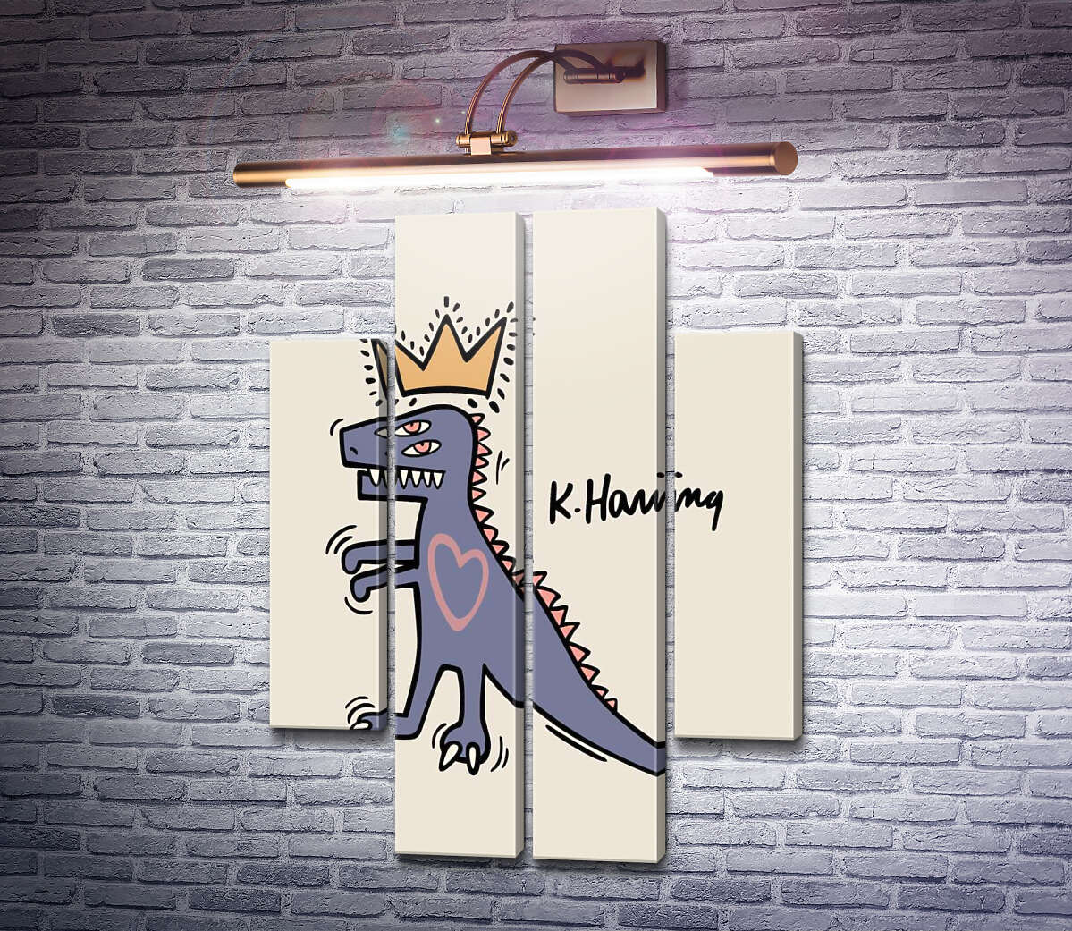 Модульна картина Король-динозавр (Модуль №20) Кіт Харінг (Keith Haring) Модульна картина Король-динозавр (Модуль №20) Кіт Харінг (Keith Haring)