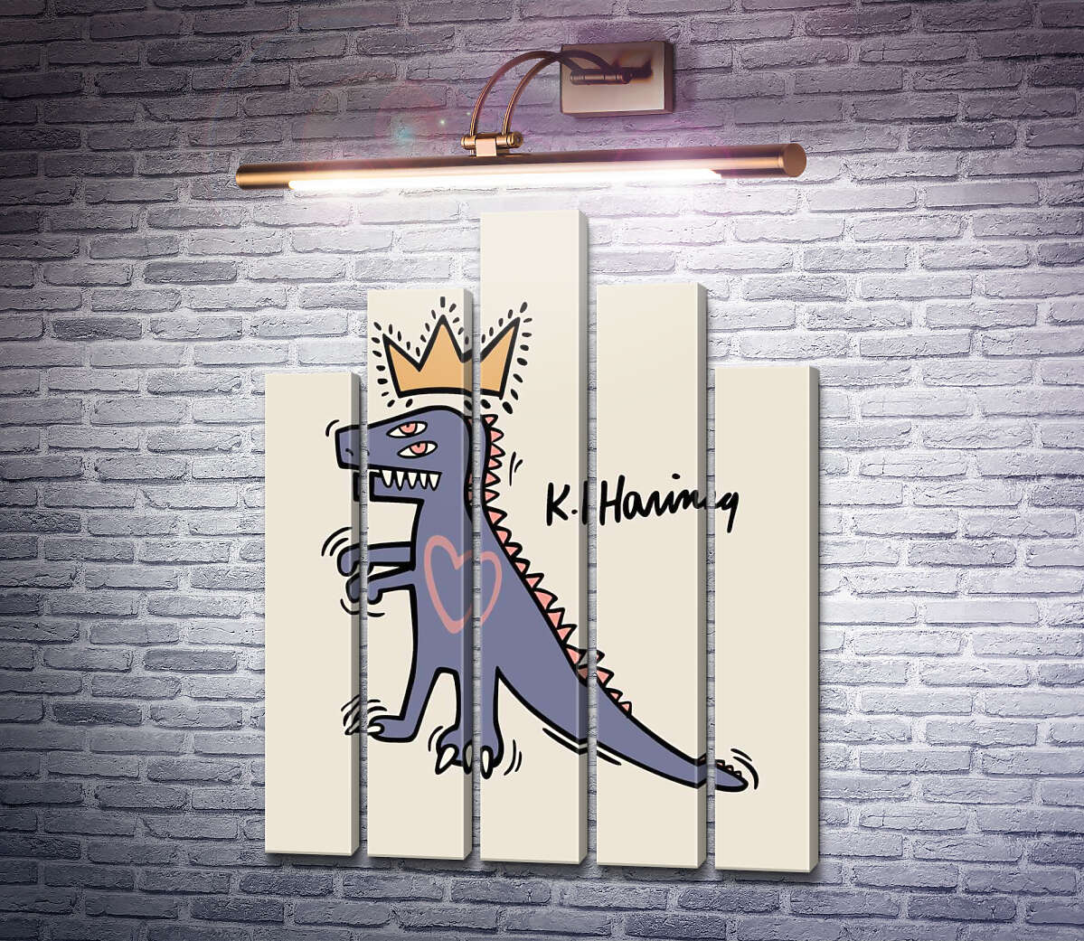 Модульная картина Король-динозавр (Модуль №29) Кит Харинг (Keith Haring) Модульная картина Король-динозавр (Модуль №29) Кит Харинг (Keith Haring)