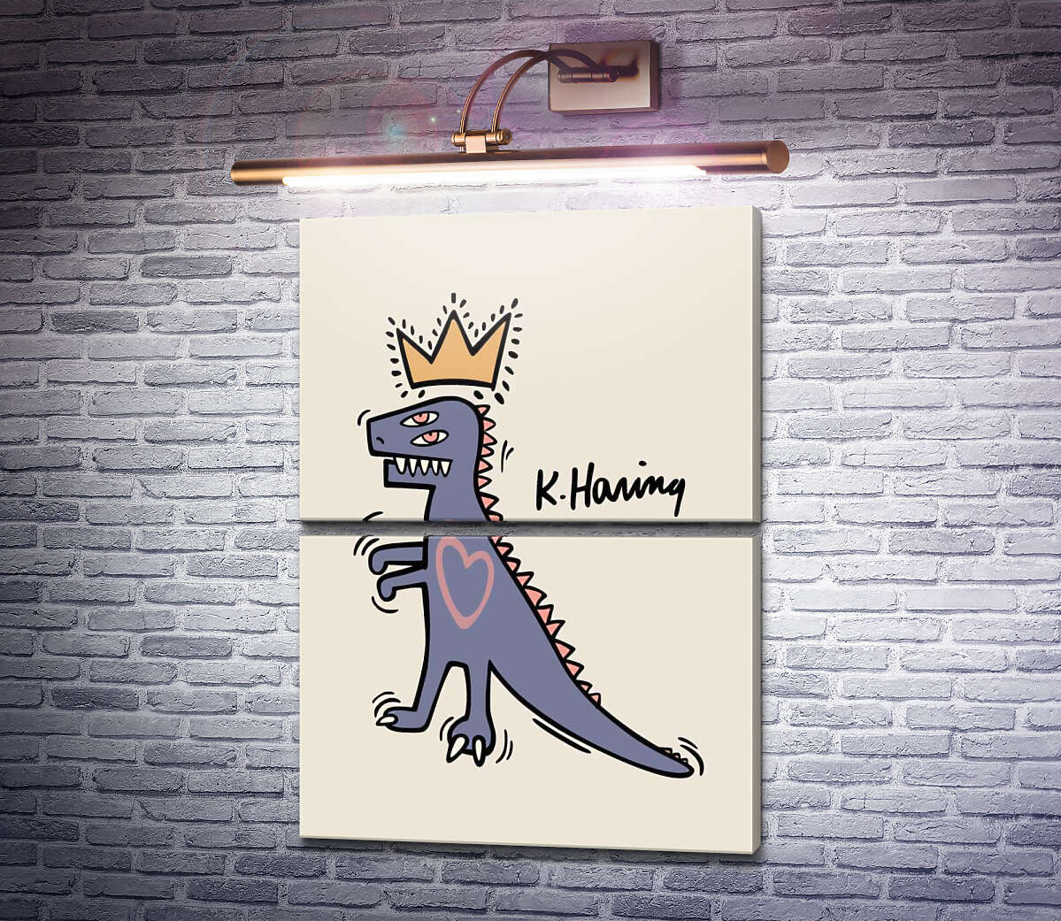 Модульна картина Король-динозавр (Модуль №7) Кіт Харінг (Keith Haring) Модульна картина Король-динозавр (Модуль №7) Кіт Харінг (Keith Haring)