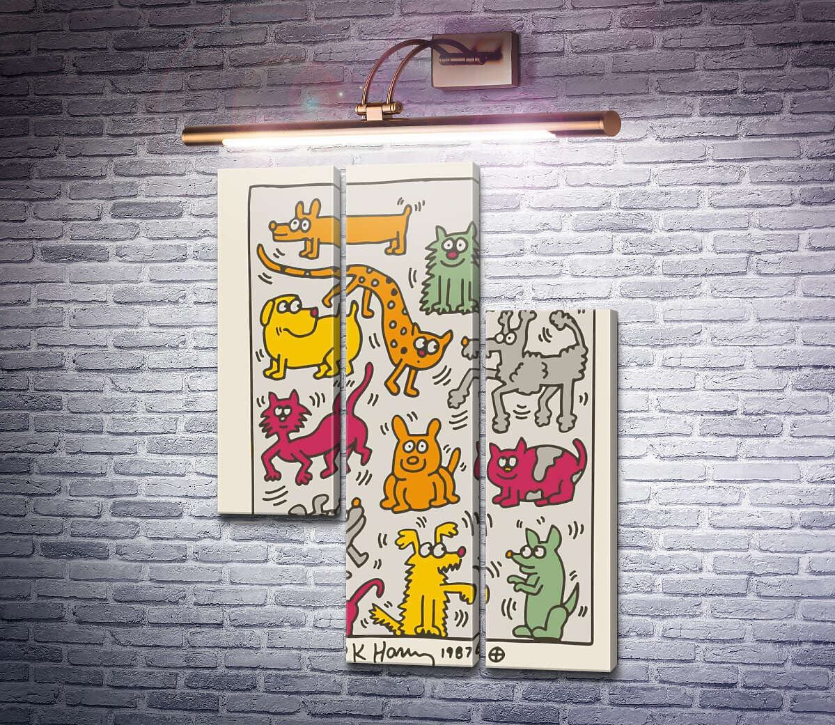 Модульная картина Кошки и собаки (Модуль №13) Кит Харинг (Keith Haring) Модульная картина Кошки и собаки (Модуль №13) Кит Харинг (Keith Haring)