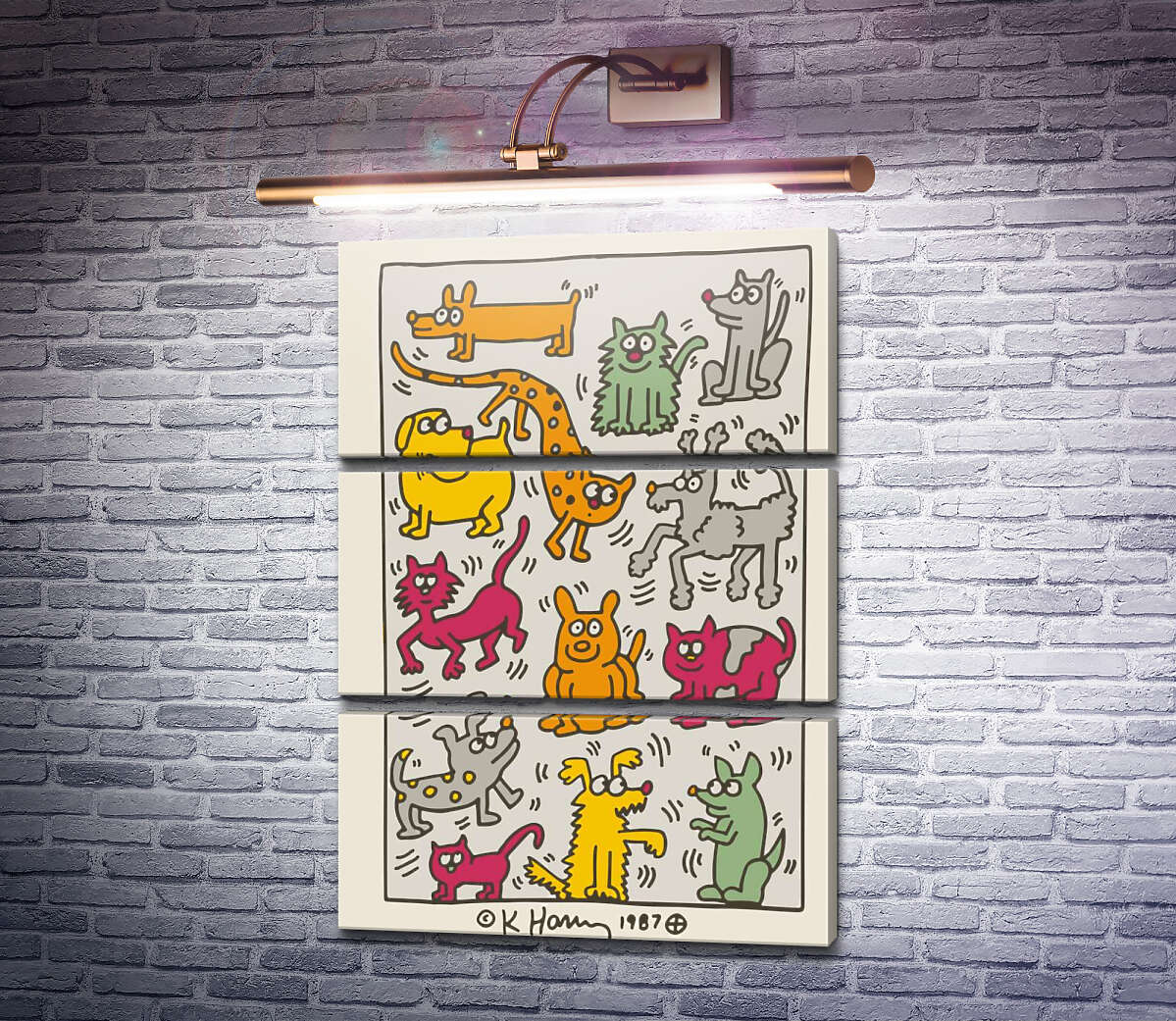 Модульная картина Кошки и собаки (Модуль №15) Кит Харинг (Keith Haring) Модульная картина Кошки и собаки (Модуль №15) Кит Харинг (Keith Haring)