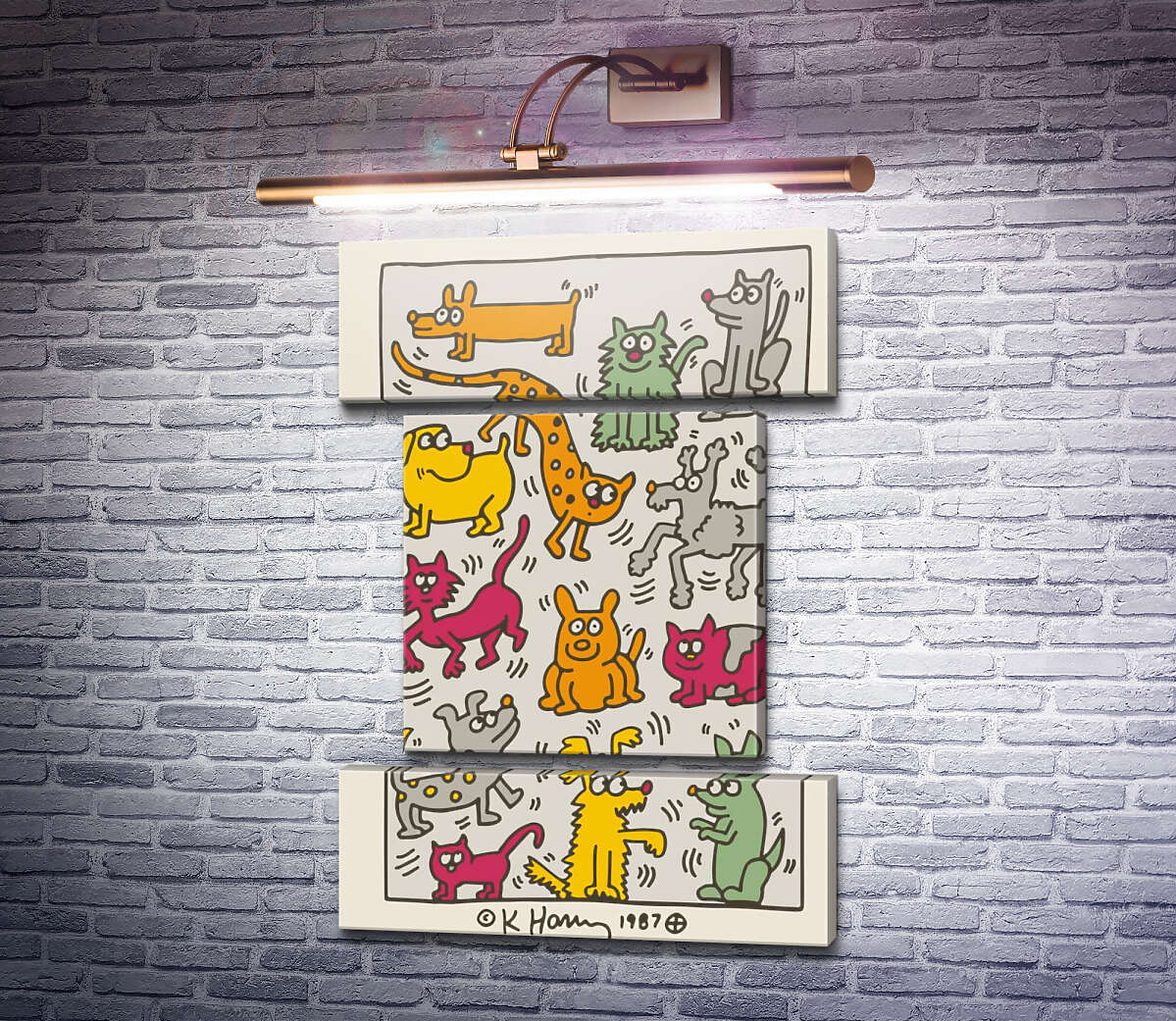 Модульна картина Кішки та собаки (Модуль №18) Кіт Харінг (Keith Haring) Модульна картина Кішки та собаки (Модуль №18) Кіт Харінг (Keith Haring)