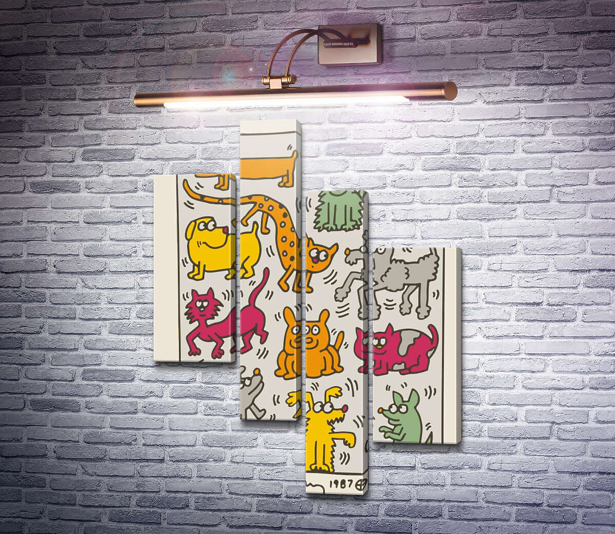 Модульна картина Кішки та собаки (Модуль №21) Кіт Харінг (Keith Haring) Модульна картина Кішки та собаки (Модуль №21) Кіт Харінг (Keith Haring)