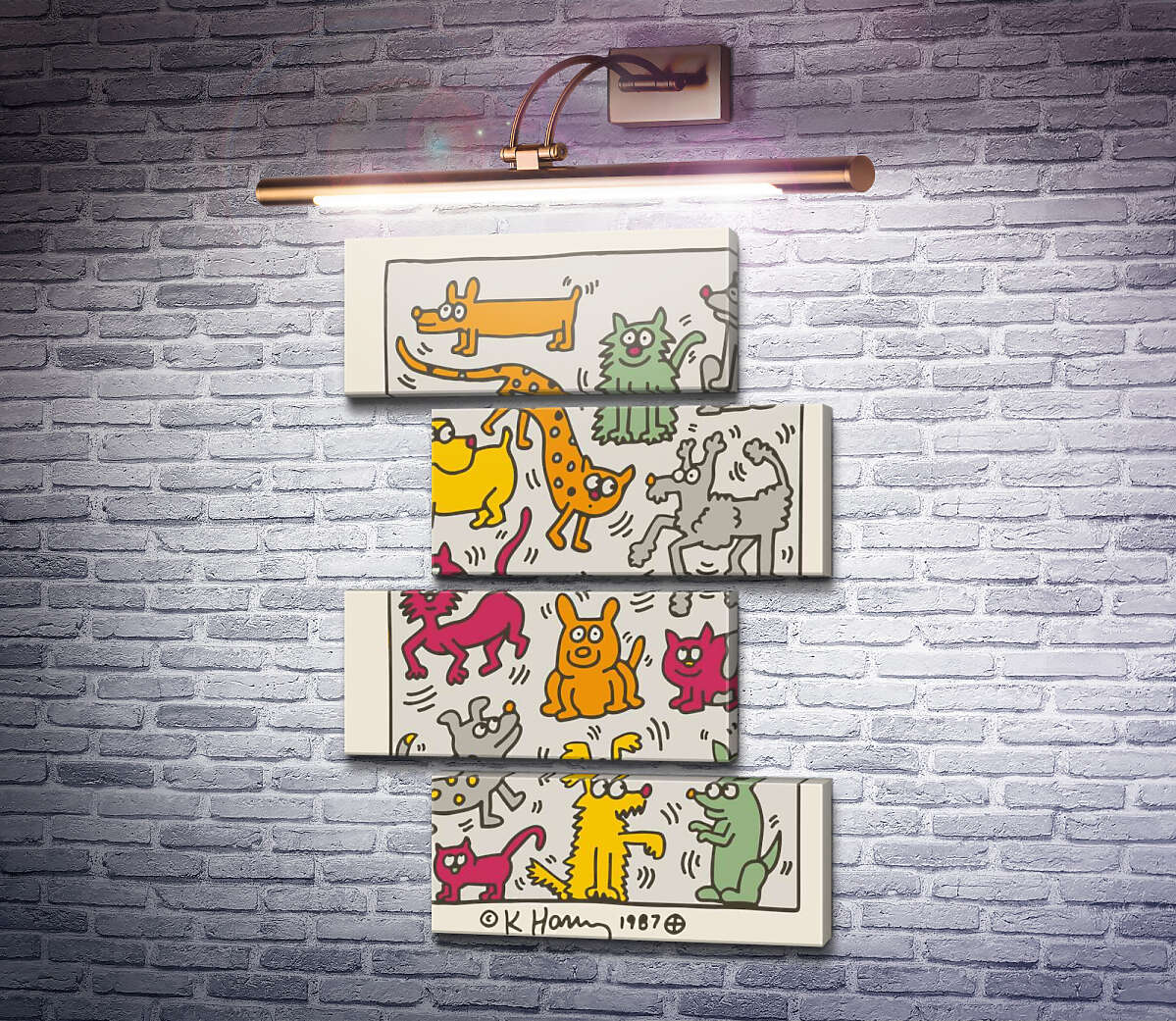 Модульна картина Кішки та собаки (Модуль №23) Кіт Харінг (Keith Haring) Модульна картина Кішки та собаки (Модуль №23) Кіт Харінг (Keith Haring)