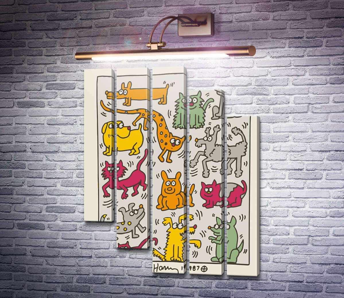 Модульна картина Кішки та собаки (Модуль №28) Кіт Харінг (Keith Haring) Модульна картина Кішки та собаки (Модуль №28) Кіт Харінг (Keith Haring)