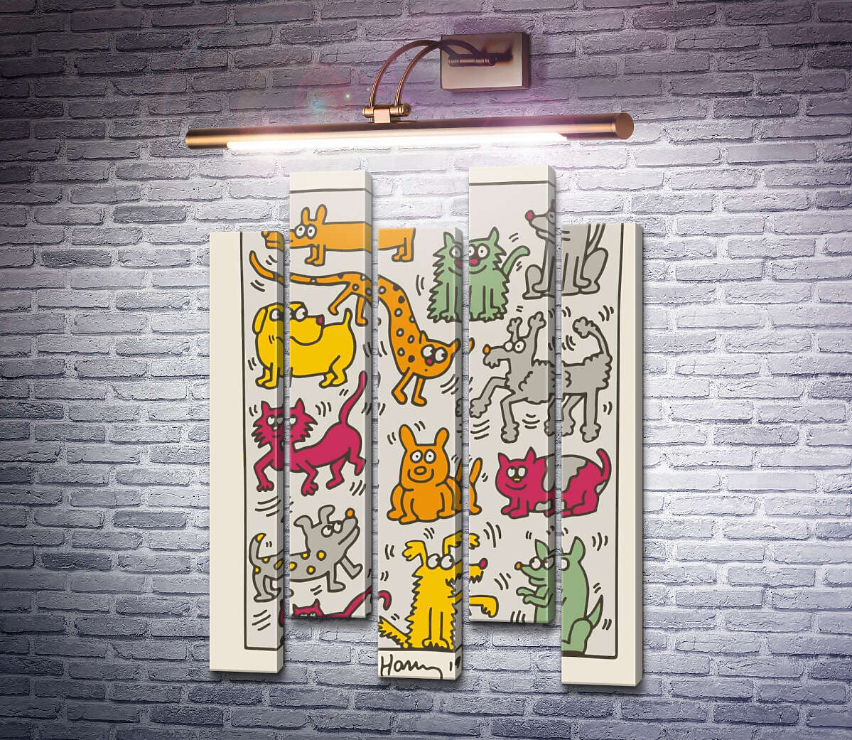 Модульна картина Кішки та собаки (Модуль №30) Кіт Харінг (Keith Haring) Модульна картина Кішки та собаки (Модуль №30) Кіт Харінг (Keith Haring)