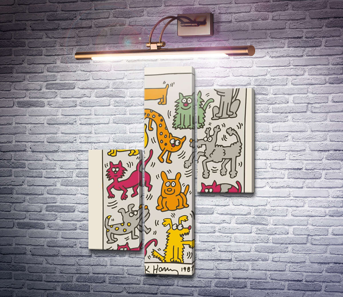Модульна картина Кішки та собаки (Модуль №12) Кіт Харінг (Keith Haring) Модульна картина Кішки та собаки (Модуль №12) Кіт Харінг (Keith Haring)