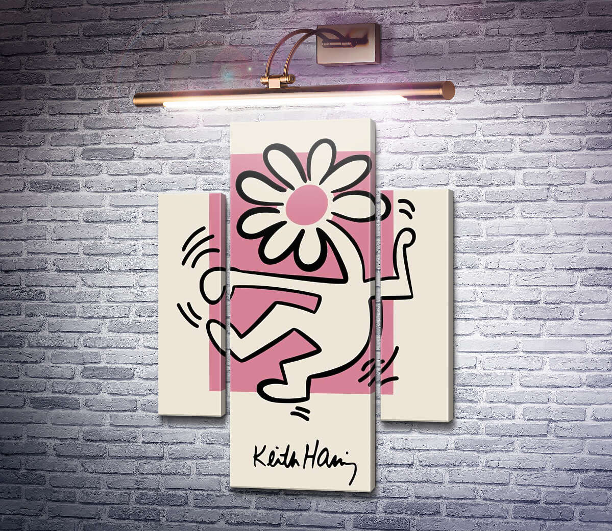 Модульная картина Ромашка (Модуль №5) Кит Харинг (Keith Haring)