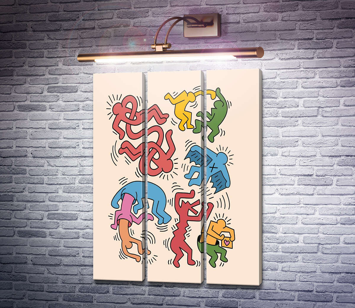 Модульная картина Движение (Модуль №2) Кит Харинг (Keith Haring)