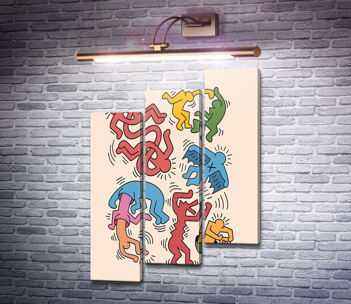 Модульная картина Движение (Модуль №14) Кит Харинг (Keith Haring)
