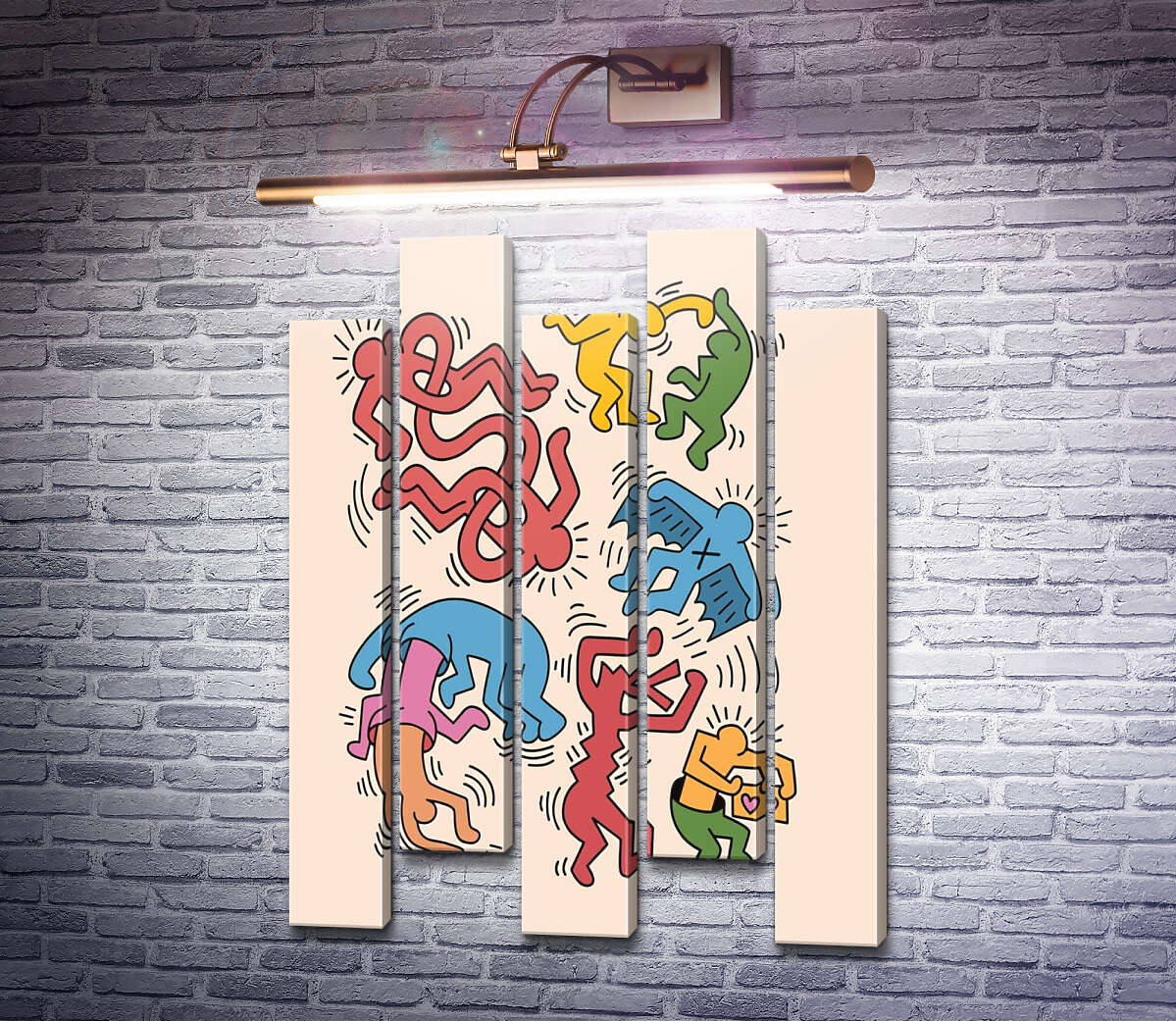 Модульная картина Движение (Модуль №30) Кит Харинг (Keith Haring)