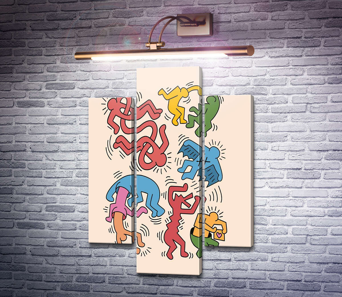 Модульна картина Рух (Модуль №10) Кіт Харінг (Keith Haring)