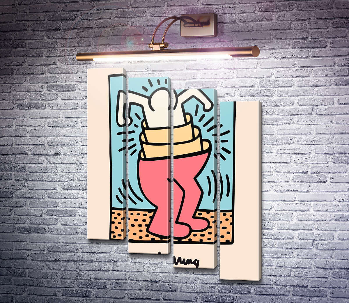Модульна картина Вкладеність (Модуль №19) Кіт Харінг (Keith Haring)
