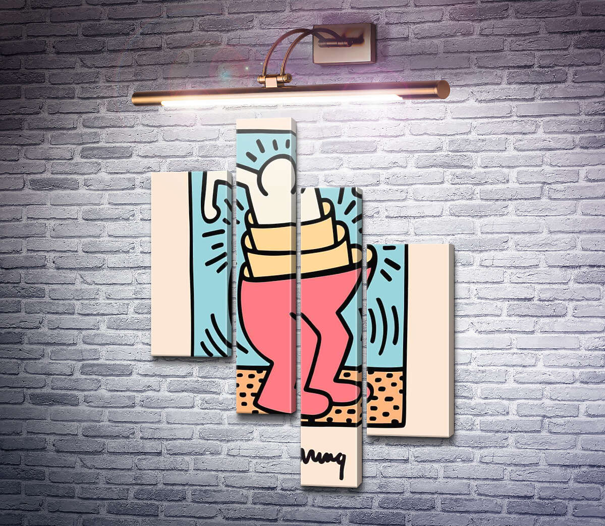 Модульна картина Вкладеність (Модуль №21) Кіт Харінг (Keith Haring)