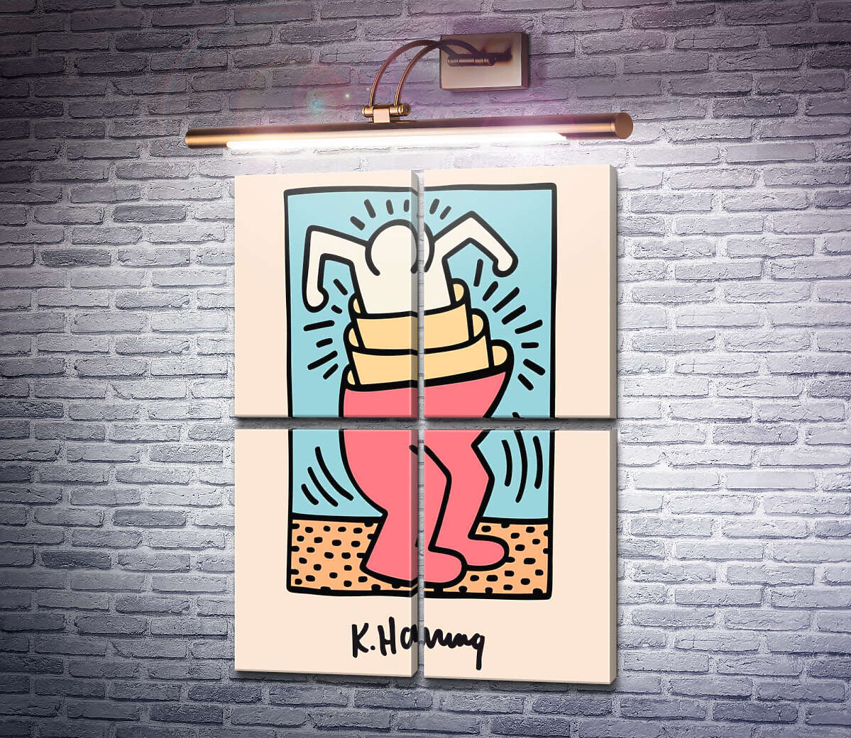Модульная картина Вложенность (Модуль №25) Кит Харинг (Keith Haring)