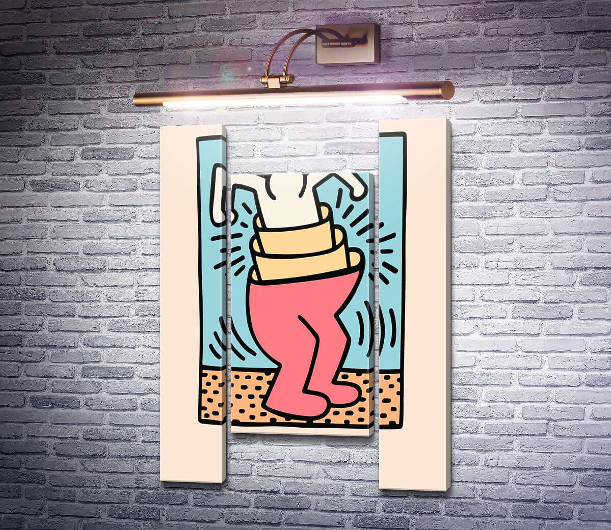 Модульная картина Вложенность (Модуль №11) Кит Харинг (Keith Haring)
